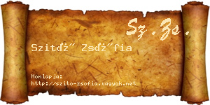 Szitó Zsófia névjegykártya